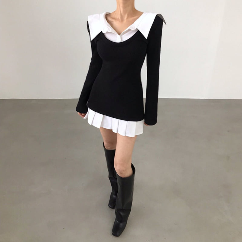 Twomoon - Korean Women Fashion - #womensfashion - Weekly Shirt One-piece - 2