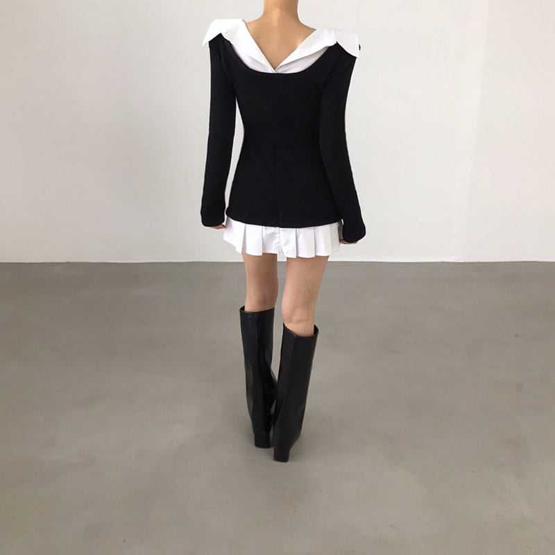 Twomoon - Korean Women Fashion - #momslook - Weekly Shirt One-piece - 4