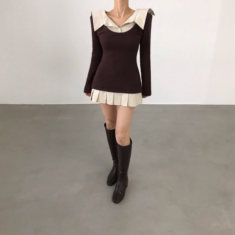 Twomoon - Korean Women Fashion - #womensfashion - Weekly Shirt One-piece - 6