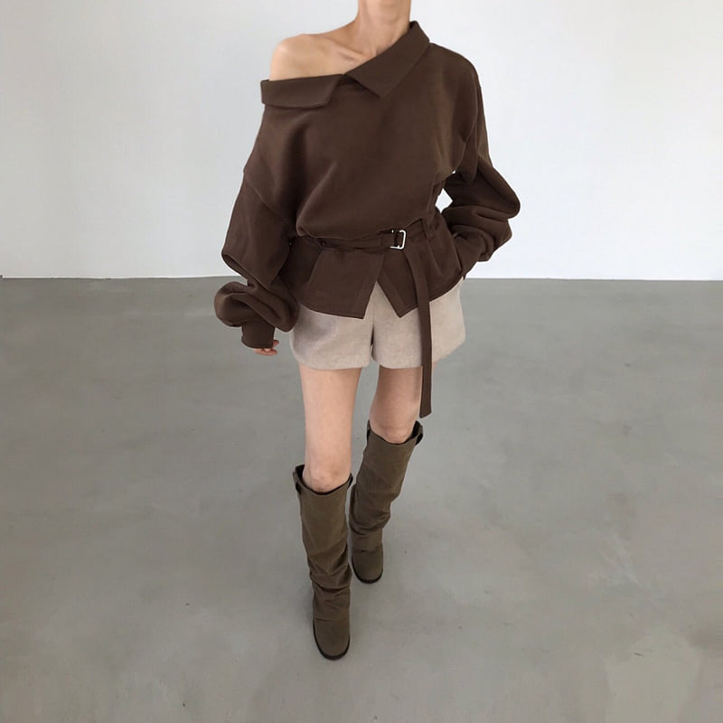 Twomoon - Korean Women Fashion - #womensfashion - Giselle Collar Sweatshirt - 11