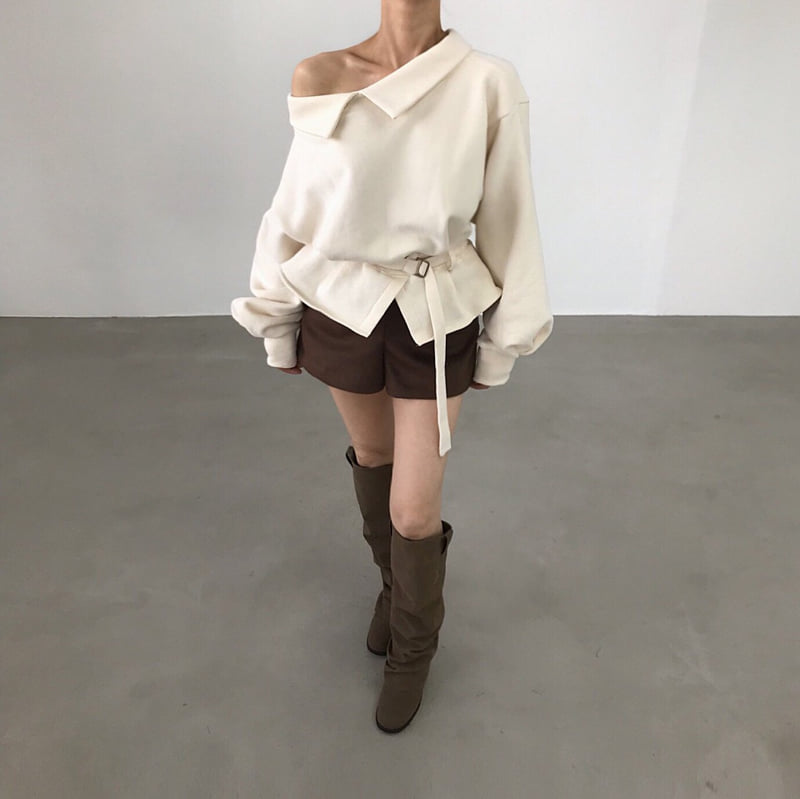 Twomoon - Korean Women Fashion - #womensfashion - Giselle Collar Sweatshirt - 3