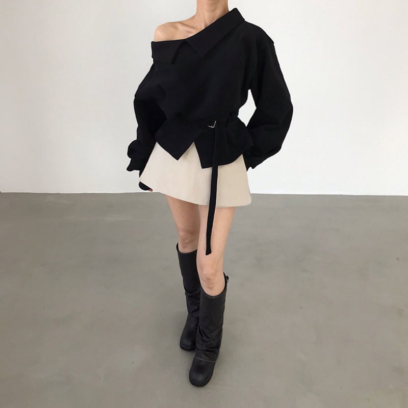 Twomoon - Korean Women Fashion - #womensfashion - Giselle Collar Sweatshirt - 7