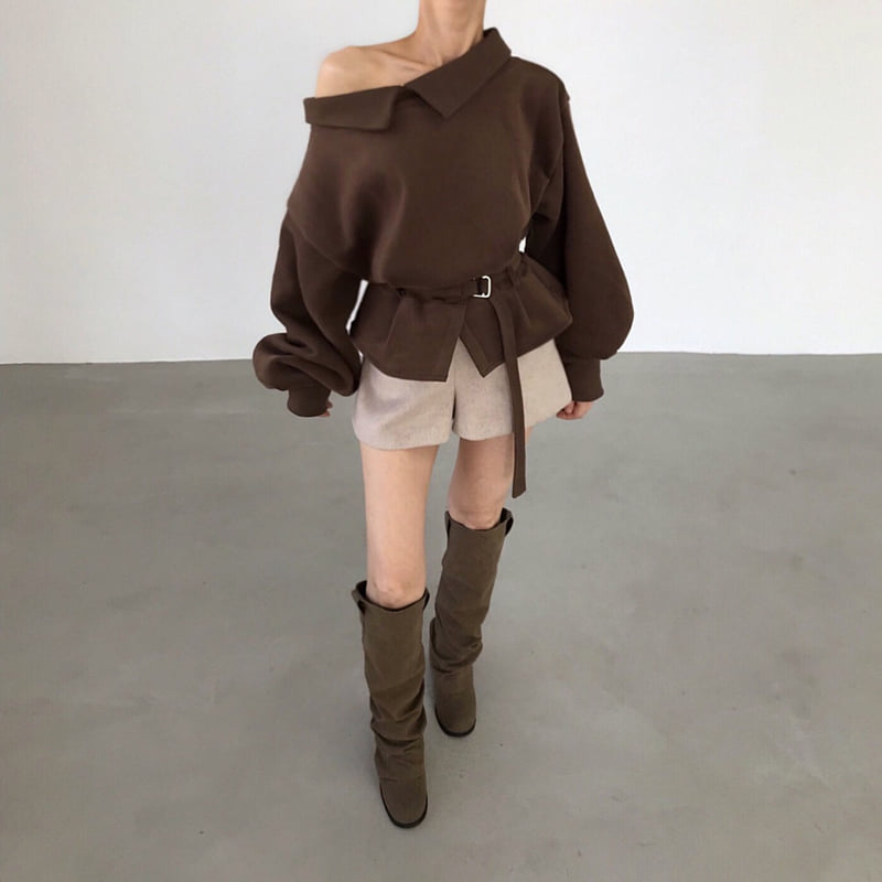 Twomoon - Korean Women Fashion - #womensfashion - Giselle Collar Sweatshirt - 9