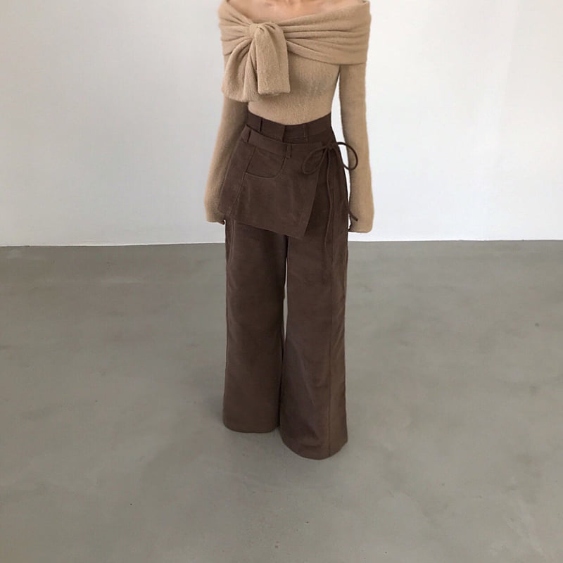 Twomoon - Korean Women Fashion - #womensfashion - Corduroy One-Flap Pants - 2