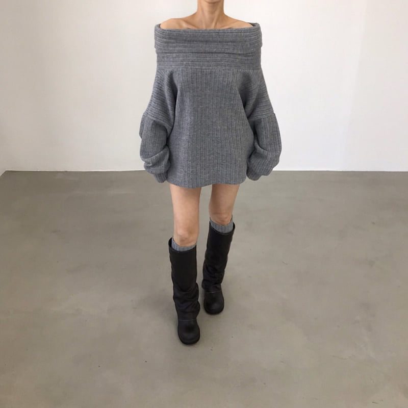 Twomoon - Korean Women Fashion - #womensfashion - Turtle Wide Knit - 5
