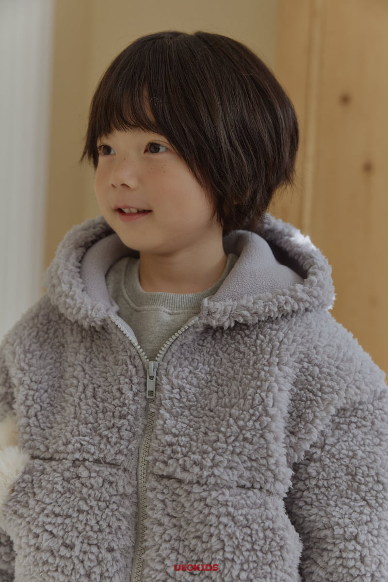 U Eo - Korean Children Fashion - #toddlerclothing - Cold Fleece Hood Zip-up - 12