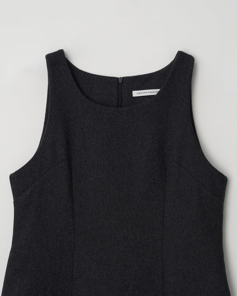 Understanding - Korean Women Fashion - #momslook - Line Long Wool One-piece - 12