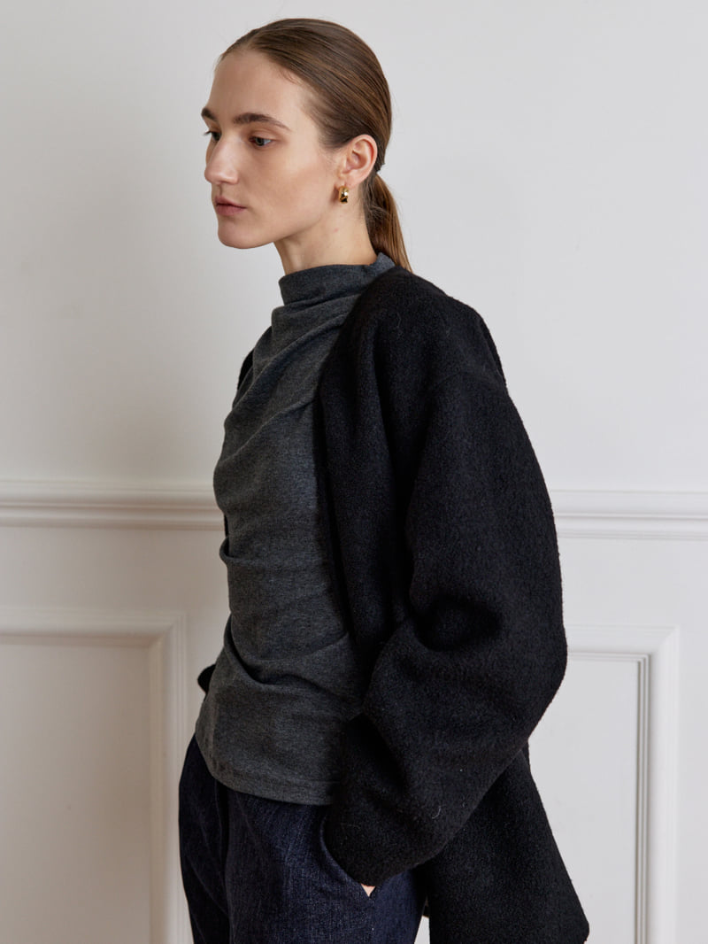 Understanding - Korean Women Fashion - #momslook - Turtleneck Shirring Tee - 9