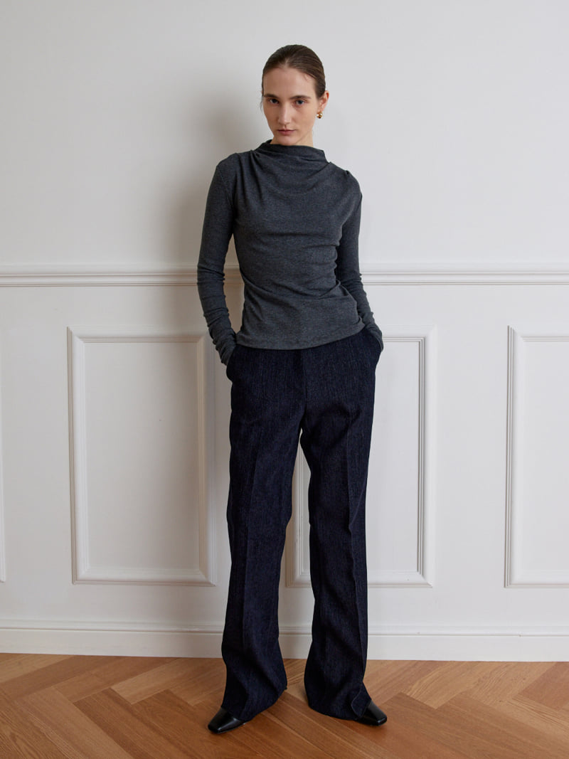 Understanding - Korean Women Fashion - #romanticstyle - Turtleneck Shirring Tee - 5