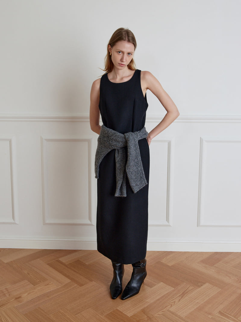 Understanding - Korean Women Fashion - #thatsdarling - Line Long Wool One-piece - 8