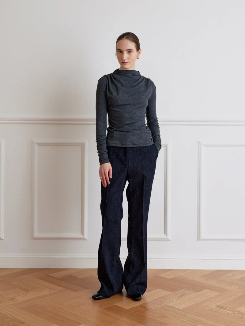Understanding - Korean Women Fashion - #vintageinspired - Turtleneck Shirring Tee