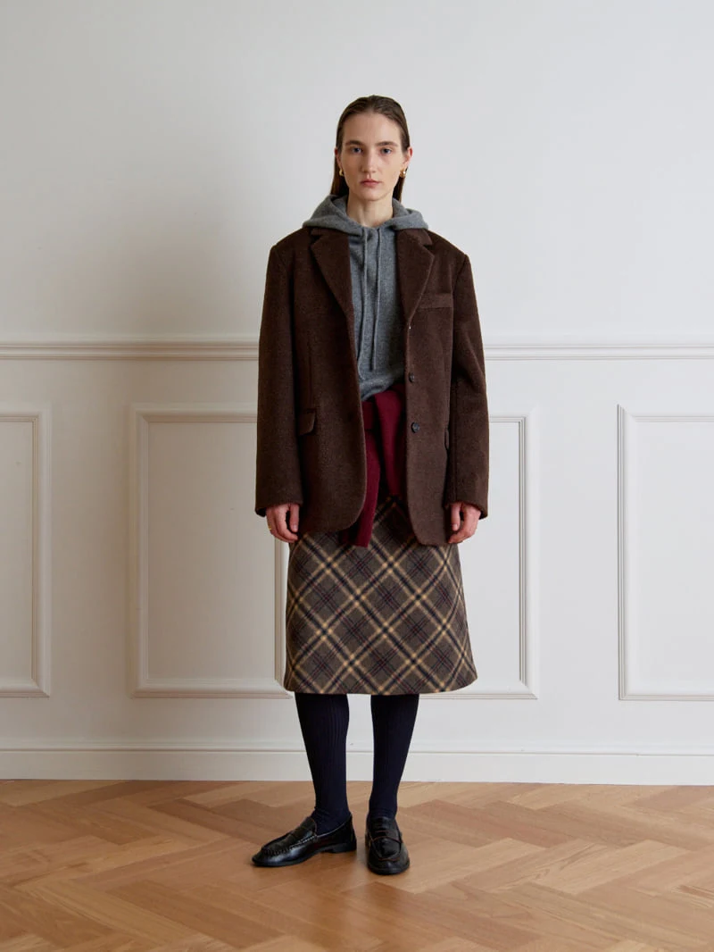 Understanding - Korean Women Fashion - #vintagekidsstyle - Check Midi Skirt - 5