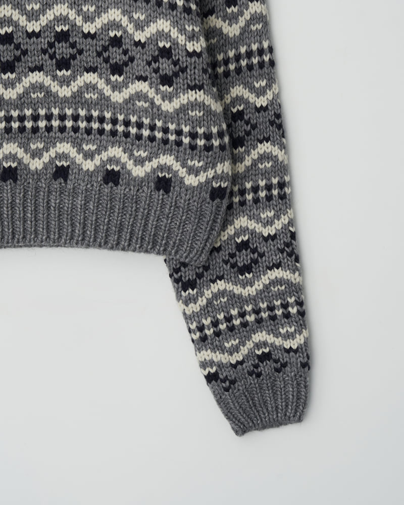 Understanding - Korean Women Fashion - #womensfashion - Jacquard Round Knit - 12