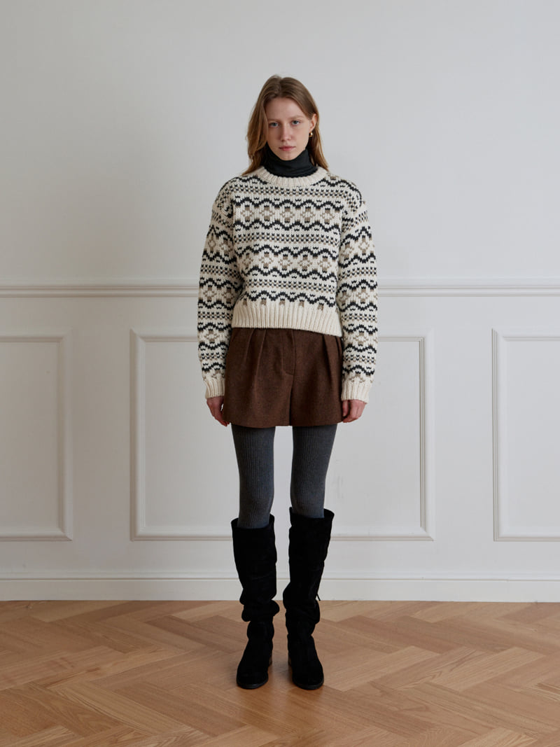 Understanding - Korean Women Fashion - #womensfashion - Jacquard Round Knit - 2