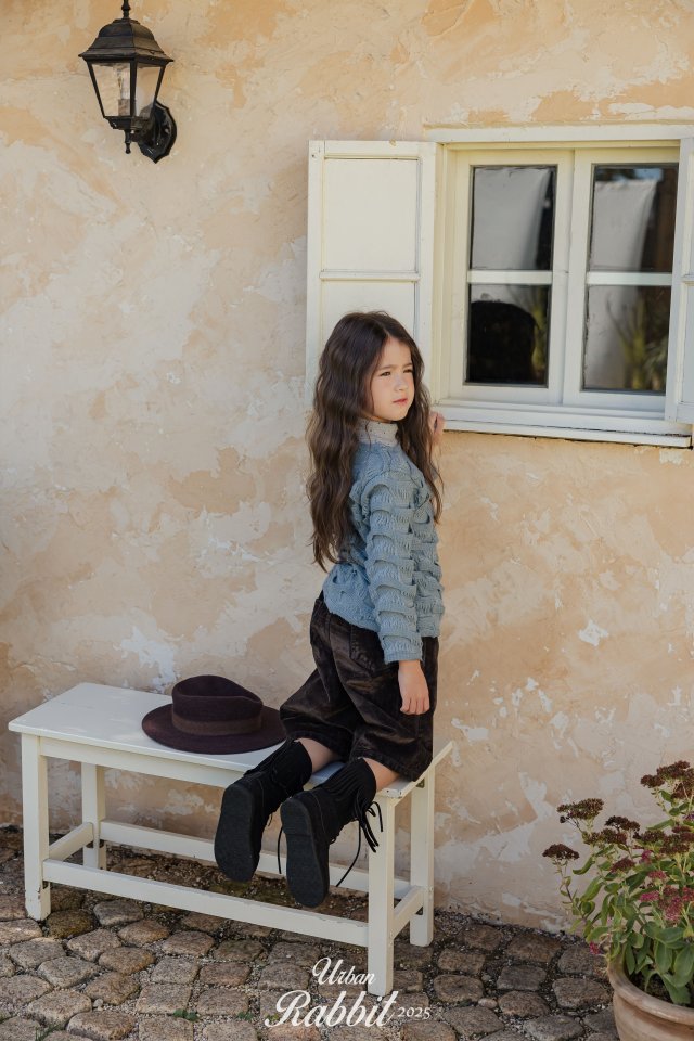 Urban Rabbit - Korean Children Fashion - #childofig - Velvet Denim Bermuda Pants - 5