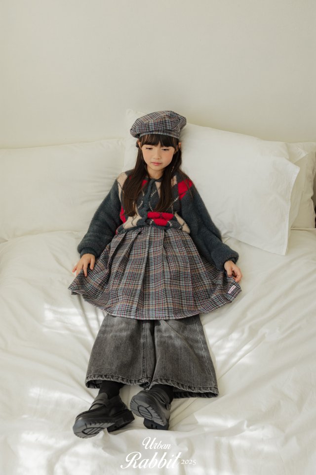 Urban Rabbit - Korean Children Fashion - #childofig - Check Long Skirt - 3