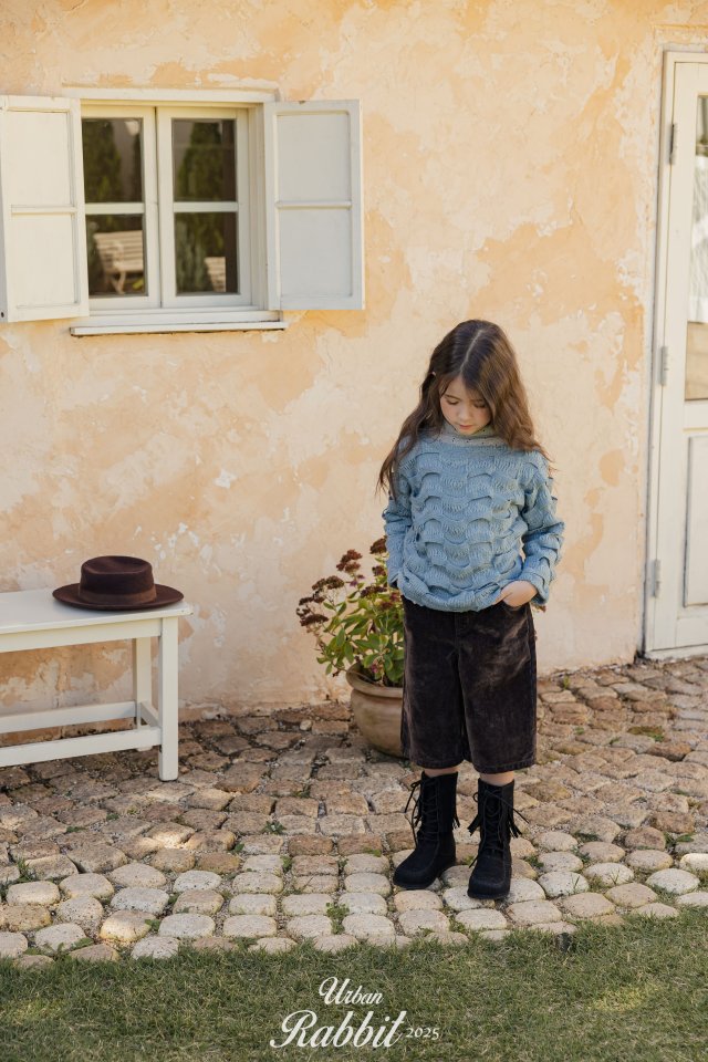 Urban Rabbit - Korean Children Fashion - #childrensboutique - Velvet Denim Bermuda Pants - 6