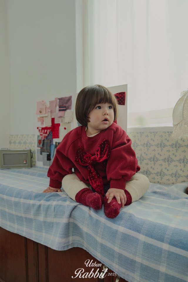 Urban Rabbit - Korean Children Fashion - #kidsshorts - Velvet Ribbon Sweatshirt - 11