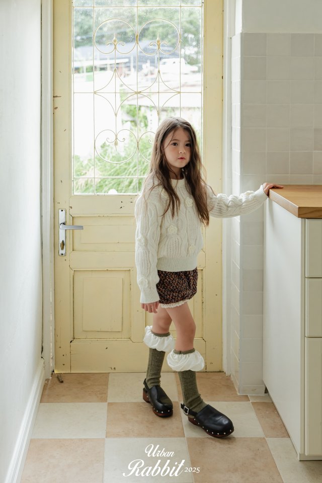 Urban Rabbit - Korean Children Fashion - #kidzfashiontrend - Round Flower Knit