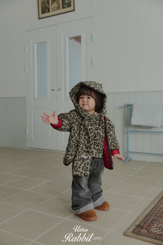 Urban Rabbit - Korean Children Fashion - #kidsstore - Leopard Padding Jacket - 4