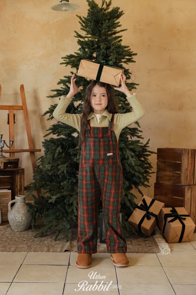 Urban Rabbit - Korean Children Fashion - #kidzfashiontrend - Winter Check Overalls - 5