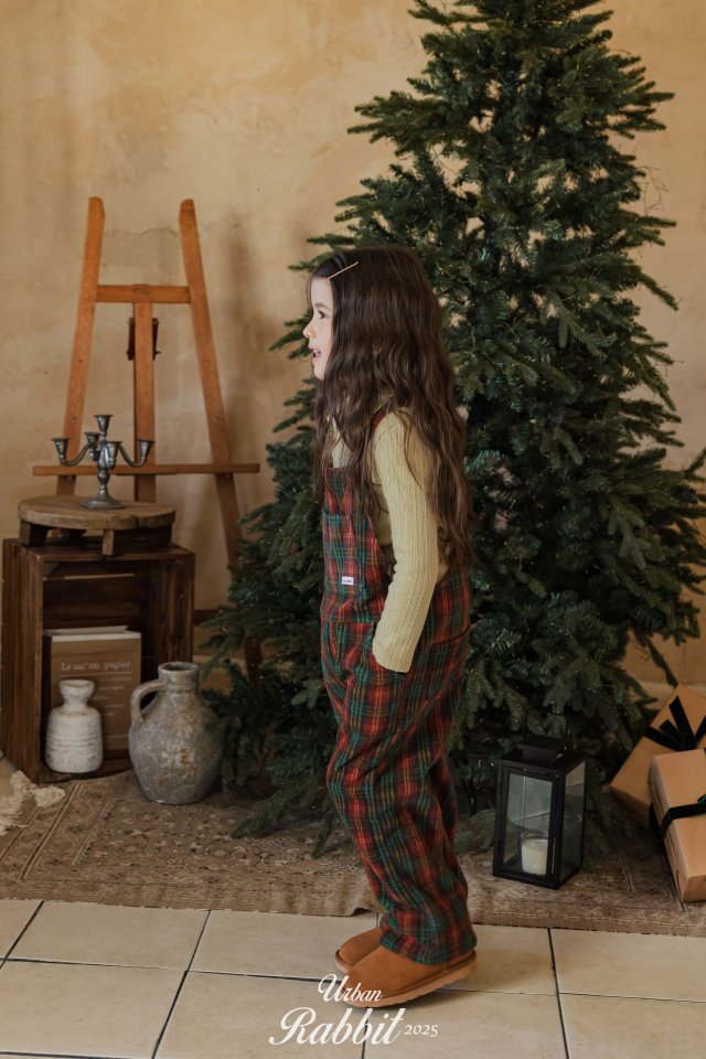 Urban Rabbit - Korean Children Fashion - #littlefashionista - Winter Check Overalls - 7