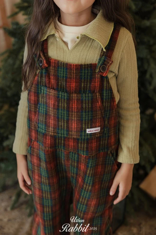 Urban Rabbit - Korean Children Fashion - #minifashionista - Winter Check Overalls - 9