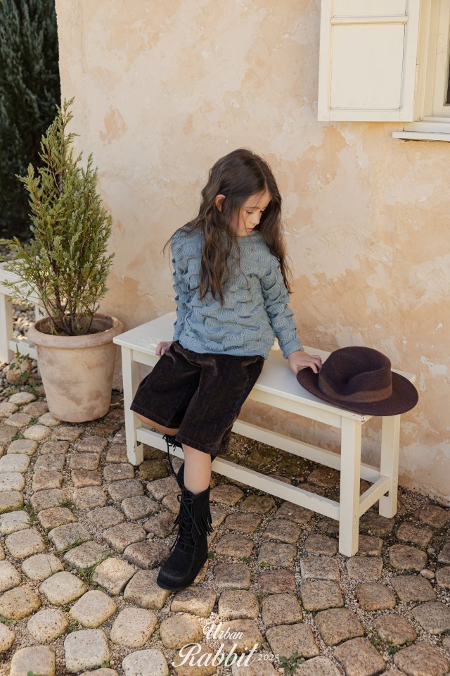 Urban Rabbit - Korean Children Fashion - #prettylittlegirls - Velvet Denim Bermuda Pants