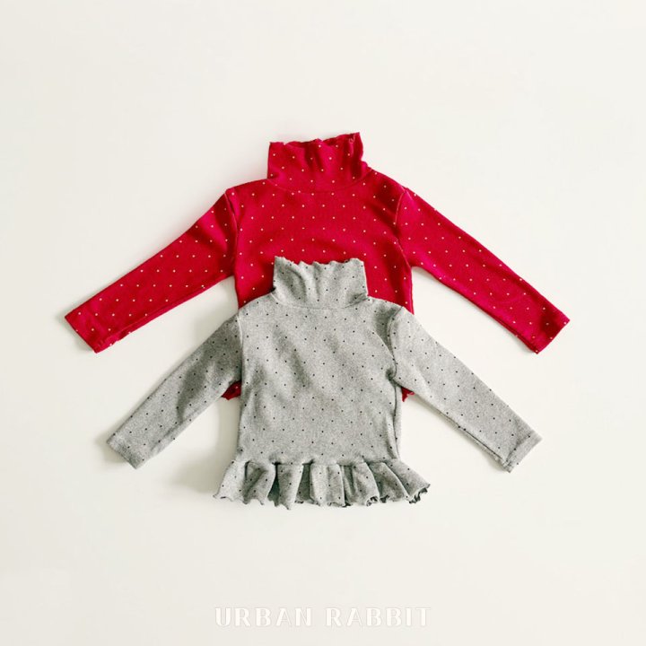 Urban Rabbit - Korean Children Fashion - #prettylittlegirls - Warm Dot Frill Tee - 12
