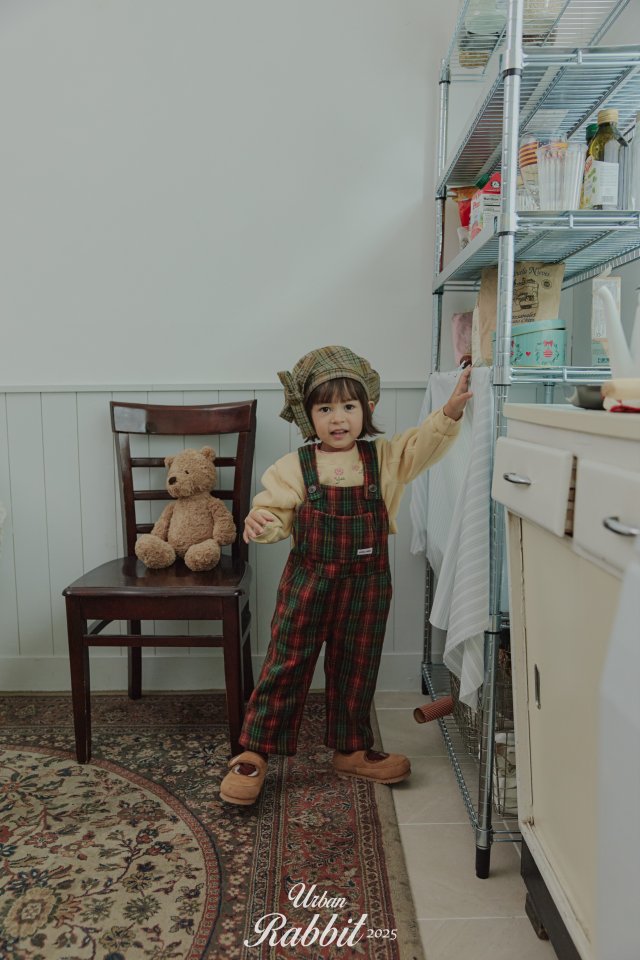 Urban Rabbit - Korean Children Fashion - #prettylittlegirls - Winter Check Overalls - 10