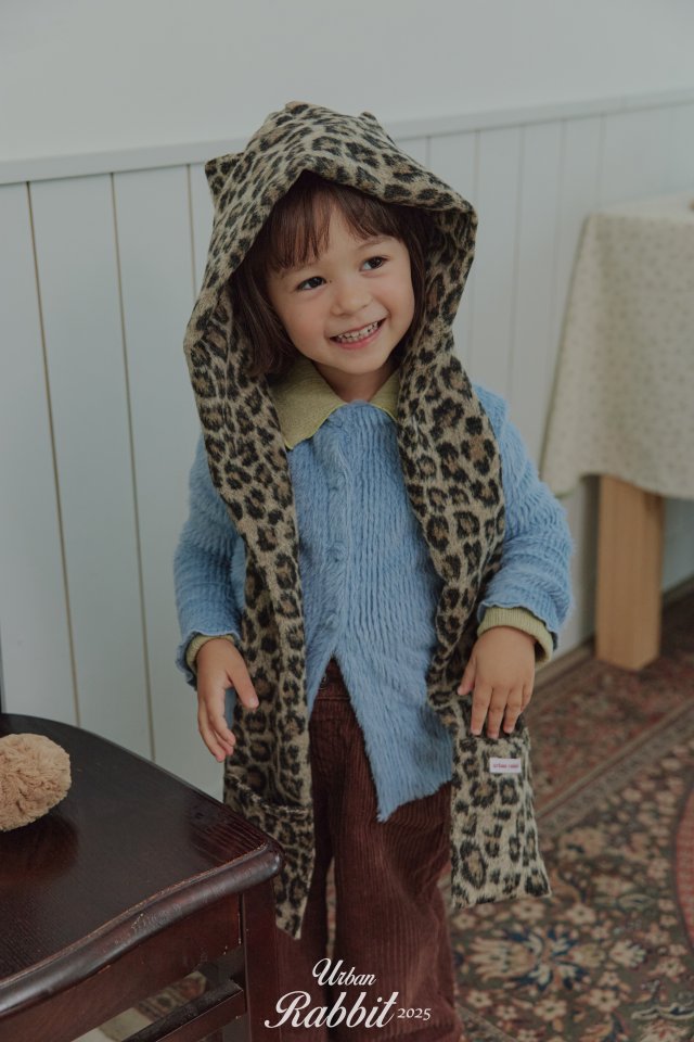 Urban Rabbit - Korean Children Fashion - #stylishchildhood - Leopard Hood Muffler - 6