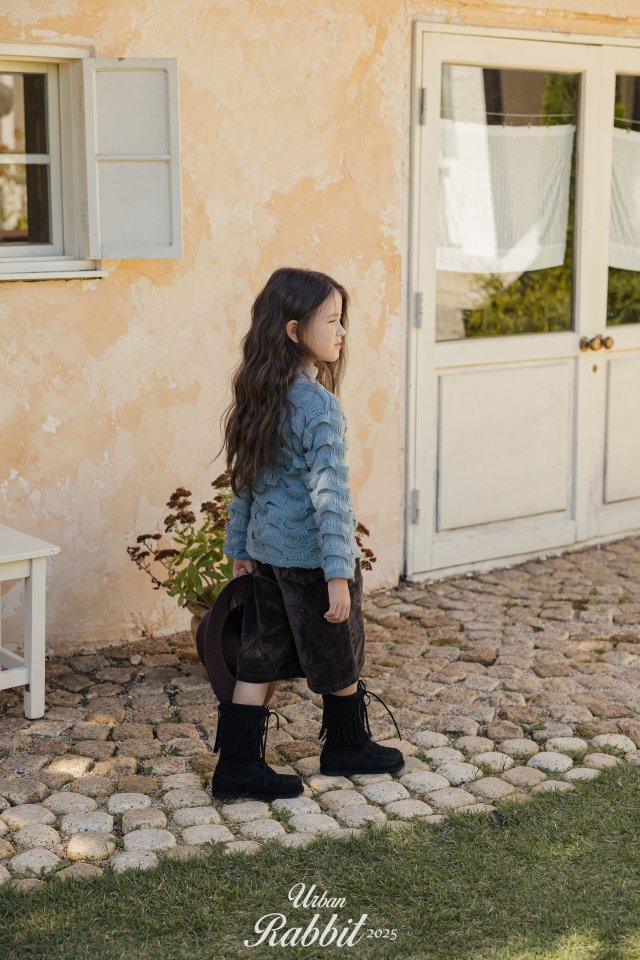 Urban Rabbit - Korean Children Fashion - #toddlerclothing - Velvet Denim Bermuda Pants - 4