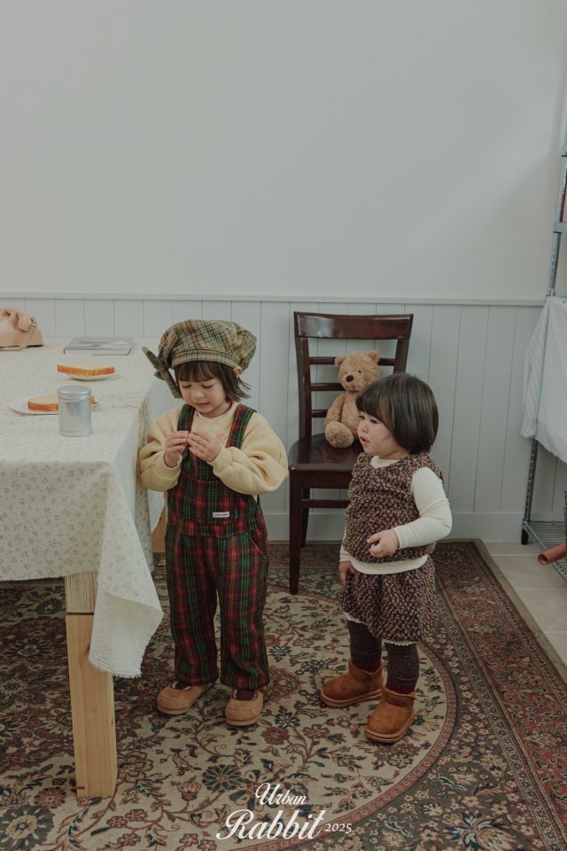 Urban Rabbit - Korean Children Fashion - #todddlerfashion - Winter Check Overalls - 11