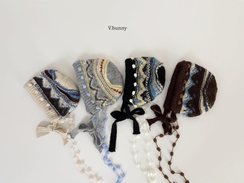 V Bunny - Korean Children Fashion - #fashionkids - String Pom Pom Hat