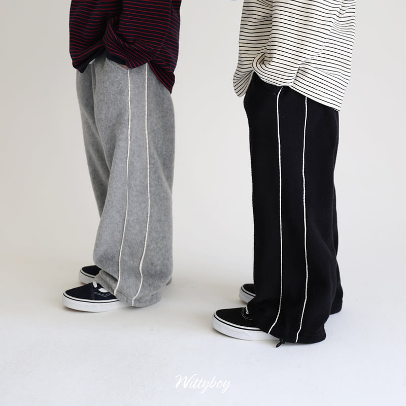 Witty Boy - Korean Children Fashion - #Kfashion4kids - Line Fleece Pants