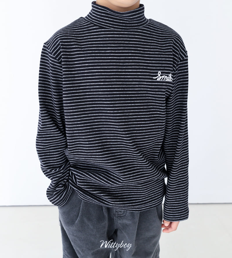 Witty Boy - Korean Children Fashion - #stylishchildhood - Smile ST Turtleneck Tee - 4