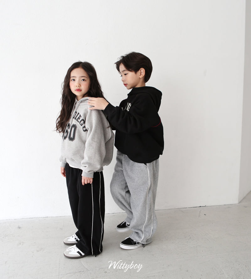 Witty Boy - Korean Children Fashion - #childrensboutique - Line Fleece Pants - 8