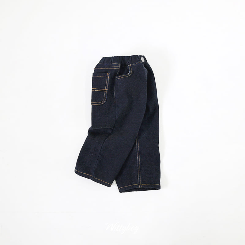 Witty Boy - Korean Children Fashion - #childrensboutique - Rich Velour Denim Pants - 11