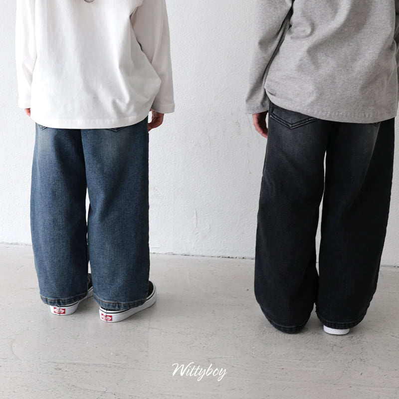 Witty Boy - Korean Children Fashion - #designkidswear - Signature Span Bonding Denim Pants