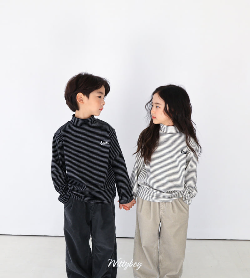 Witty Boy - Korean Children Fashion - #discoveringself - Smile ST Turtleneck Tee - 7