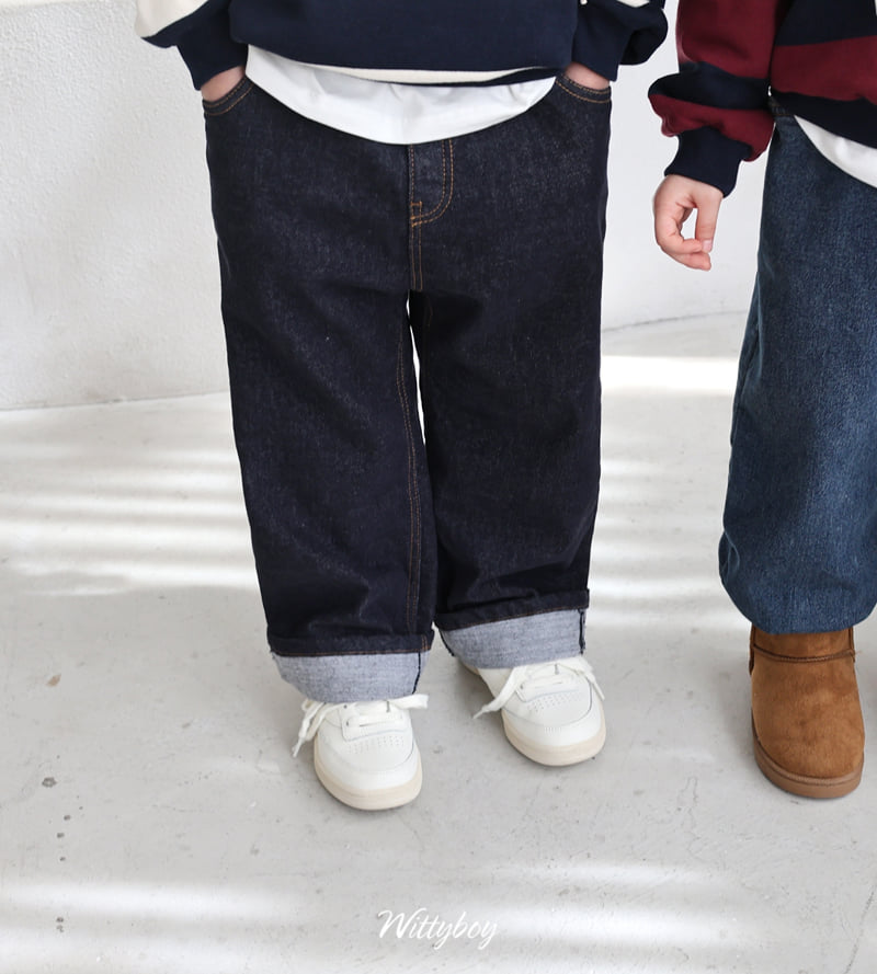 Witty Boy - Korean Children Fashion - #discoveringself - Winter Hip Selvage Pants - 5