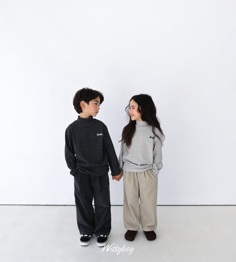 Witty Boy - Korean Children Fashion - #fashionkids - Smile ST Turtleneck Tee - 8