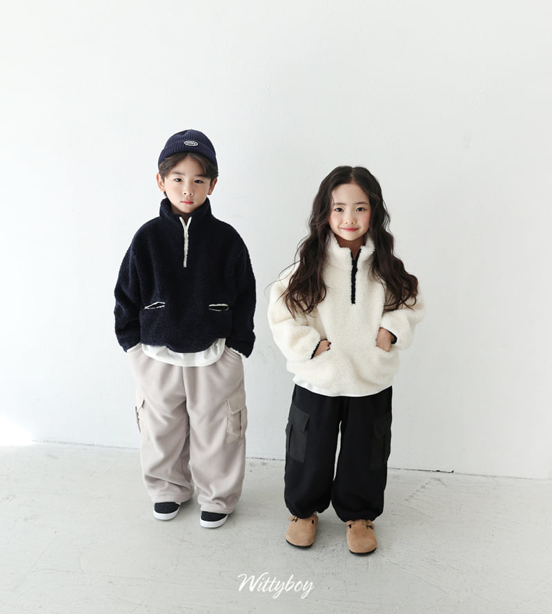 Witty Boy - Korean Children Fashion - #fashionkids - Teddy Fleece Cargo Pants - 3