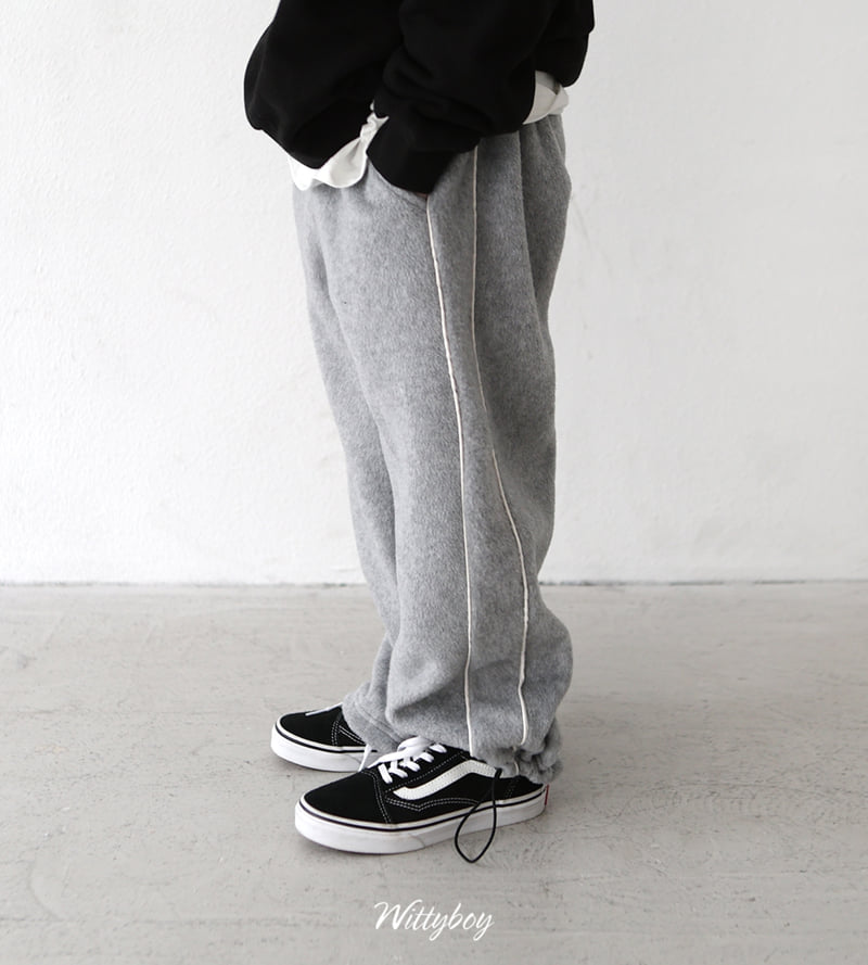 Witty Boy - Korean Children Fashion - #fashionkids - Line Fleece Pants - 11