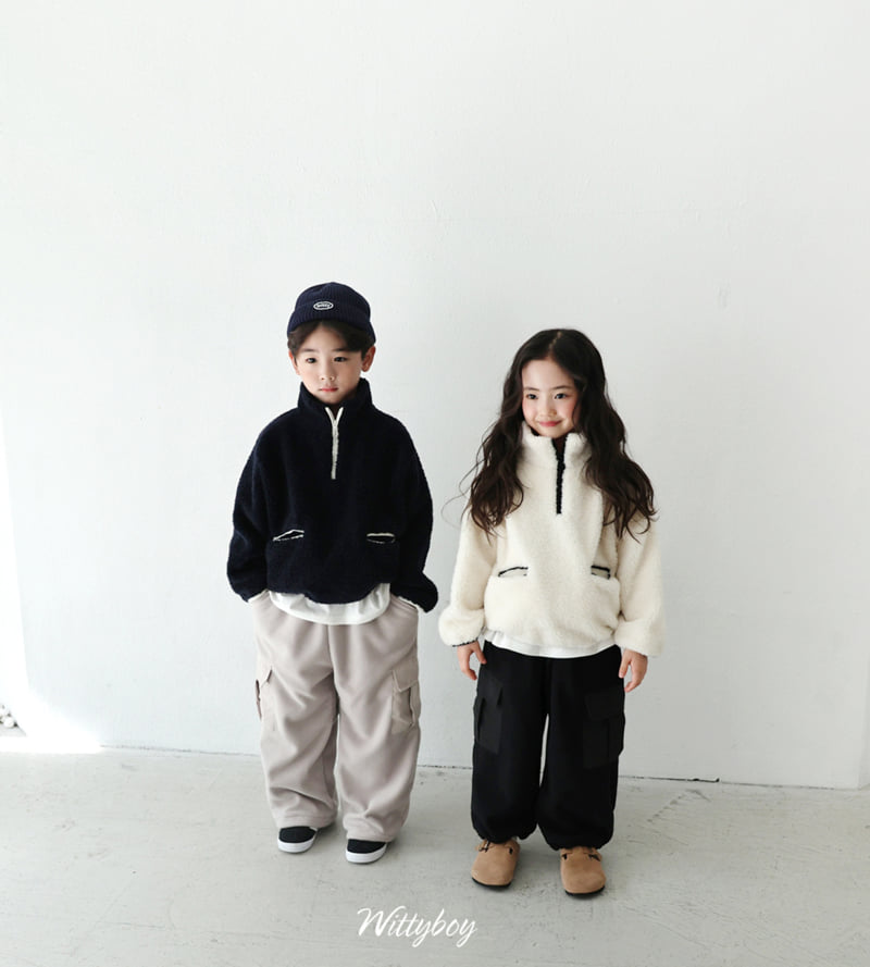 Witty Boy - Korean Children Fashion - #fashionkids - Teddy Fleece Cargo Pants - 4