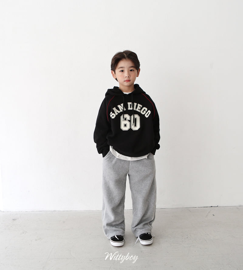 Witty Boy - Korean Children Fashion - #kidsshorts - Line Fleece Pants - 12