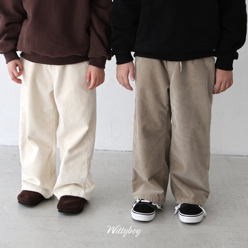 Witty Boy - Korean Children Fashion - #kidsshorts - Creamy Corduroy Pants