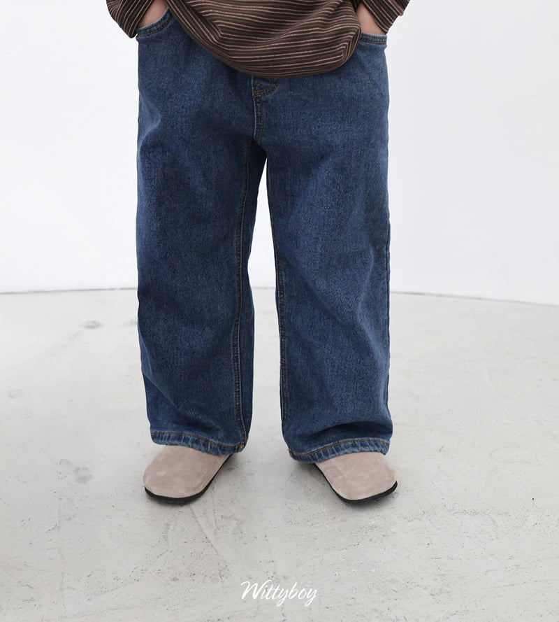 Witty Boy - Korean Children Fashion - #kidsstore - Wannabe Bonding Denim Pants - 11