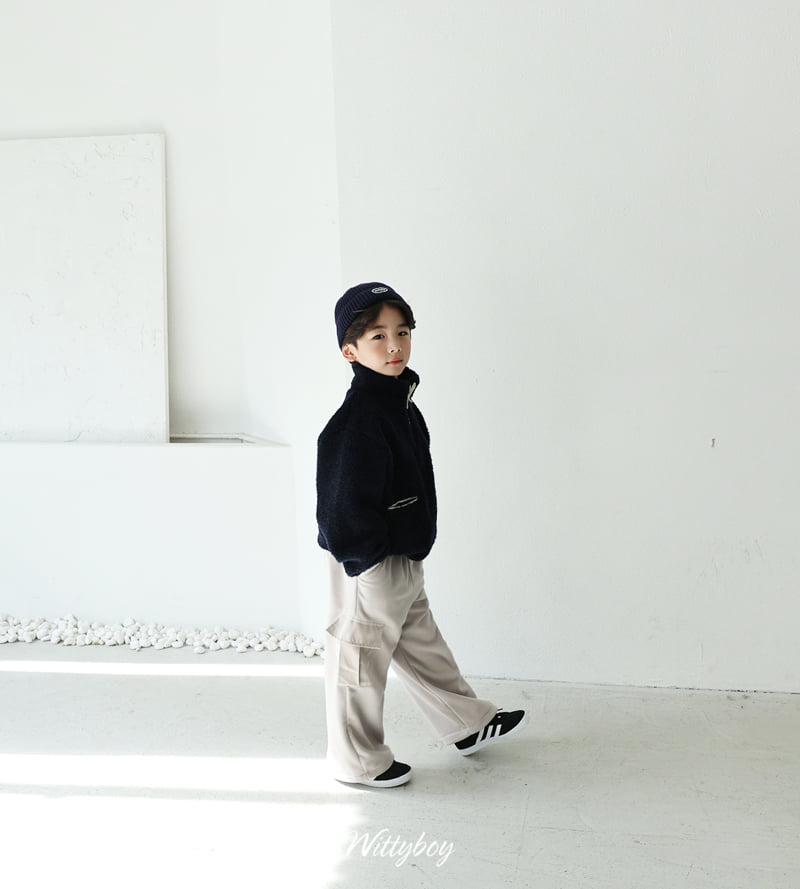 Witty Boy - Korean Children Fashion - #kidsstore - Teddy Fleece Cargo Pants - 5