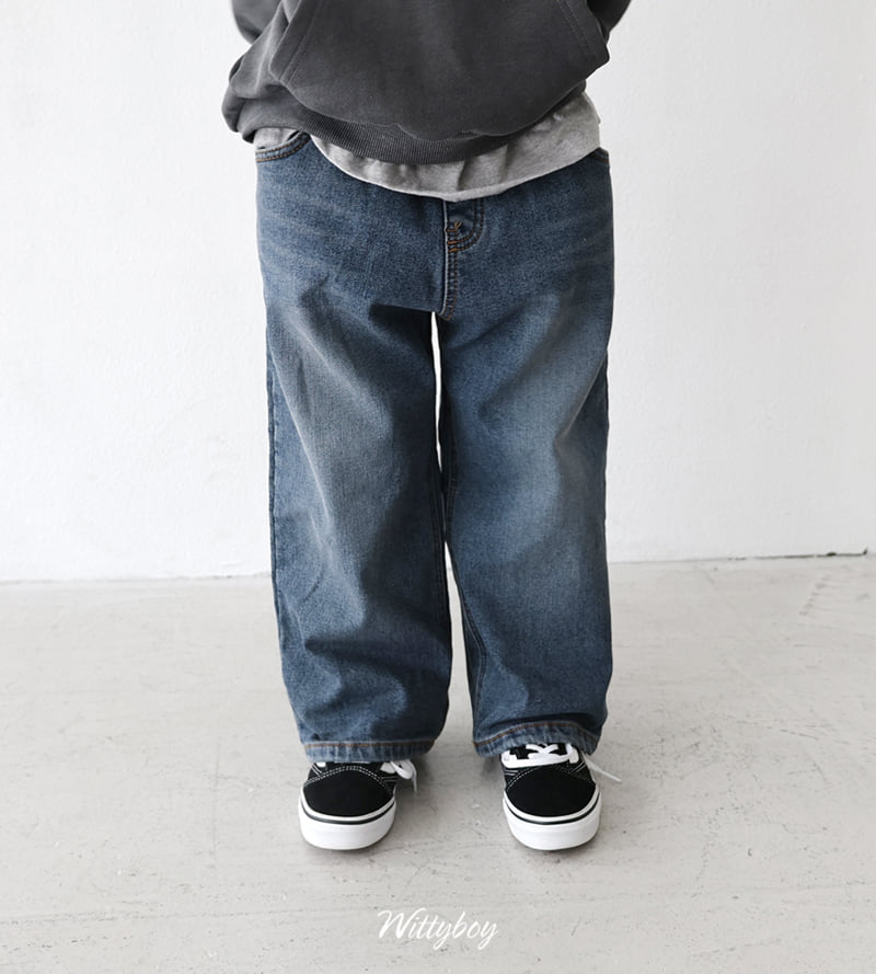Witty Boy - Korean Children Fashion - #kidsstore - Signature Span Bonding Denim Pants - 5